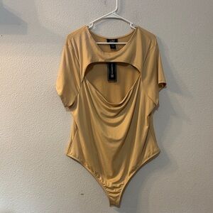 NWT Just Poly Elegant Tan Women's Bodysuit